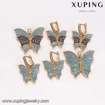 64213 Xuping hot selling import jewelry from China popular butterfly 18k gold plated turkish jewelry set